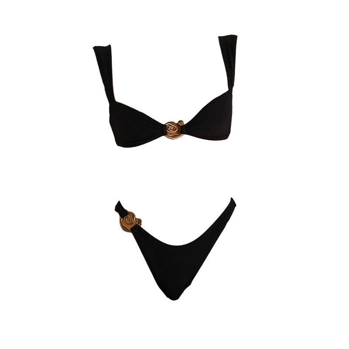 Damen Triangel-Bikini mit elegantem Goldakzent Drune