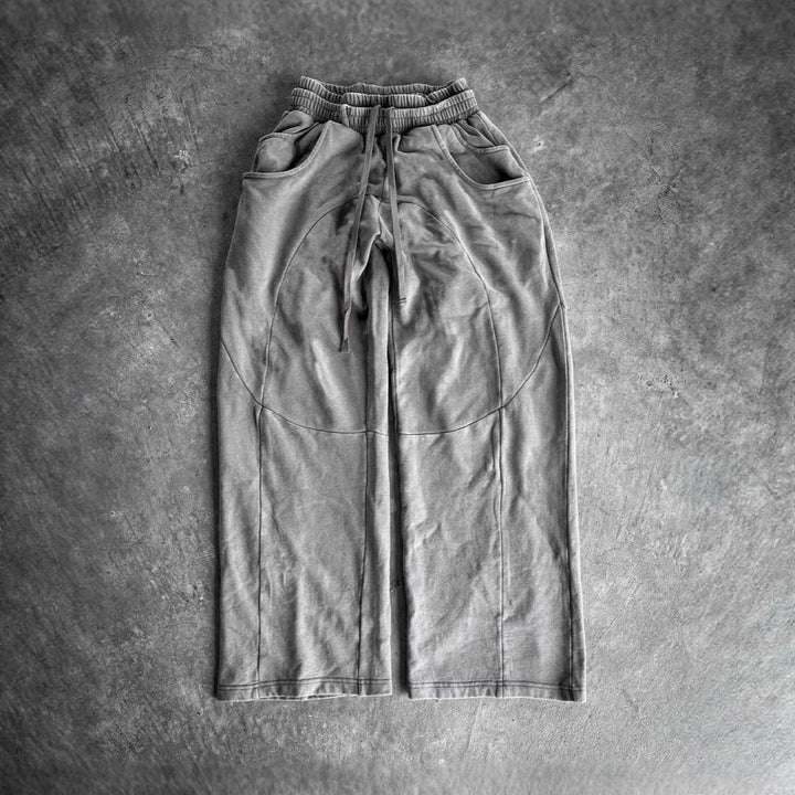 Damen lässige Stoffhose mit elastischem Bund und voluminösen Seitentaschen Drune