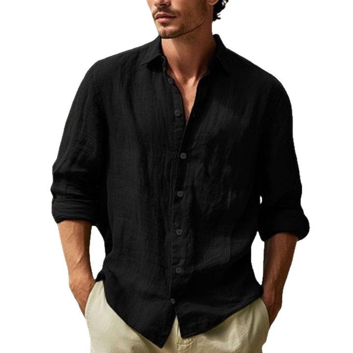 Herren Elegantes Leinenhemd mit modernem Schnitt und lässigem Look Drune