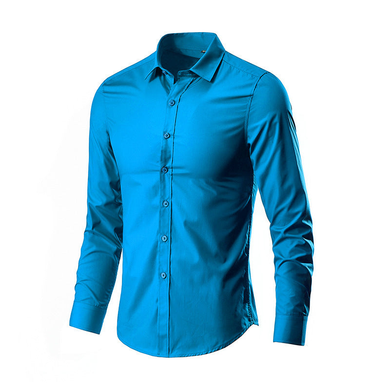 Herren nan Slim-Fit Businesshemd aus Stretch-Baumwollmix mit Kentkragen Drune