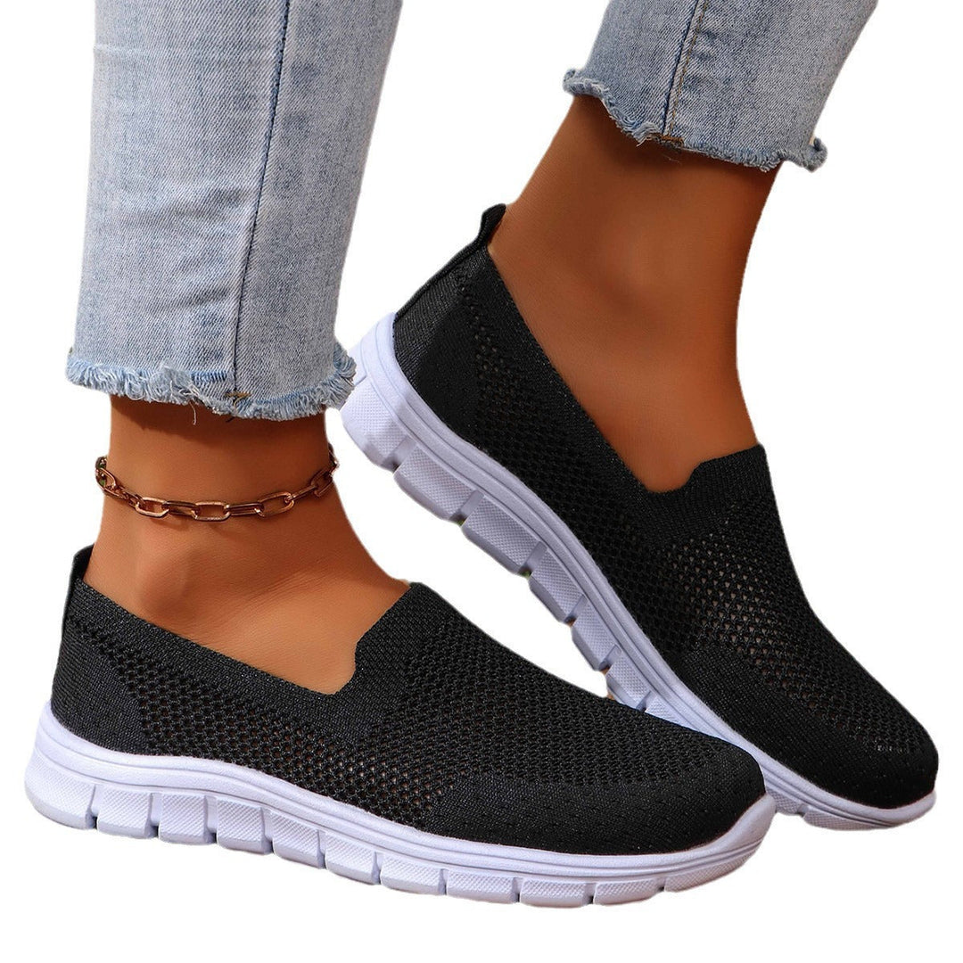 Damen Slip-On Freizeitschuhe mit atmungsaktiver Netzstruktur Drune