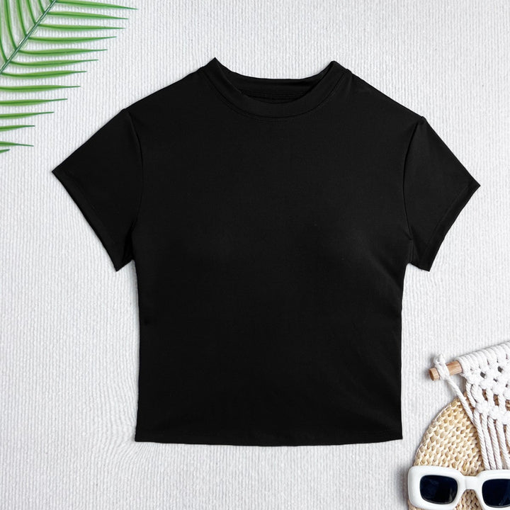 Damen Crop-Top mit kreativem Rückendesign und figurbetonender Passform Drune