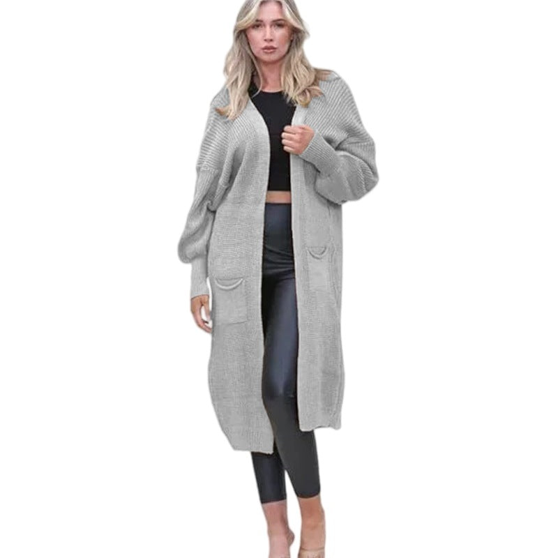 Damen Grobstrick-Cardigan mit offenen Taschen und lässigem Design Drune