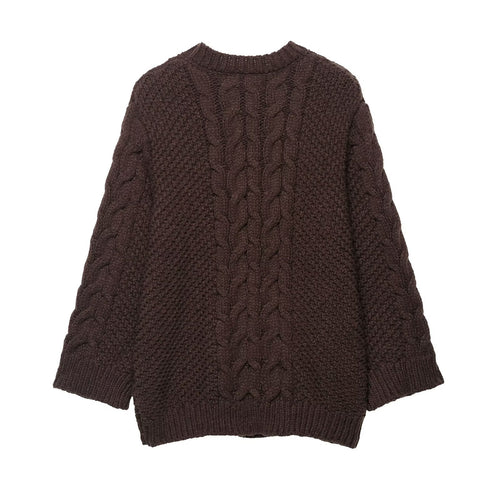 Damen Grobstrickpullover mit Rundhalsausschnitt und lässigem Schnitt Drune