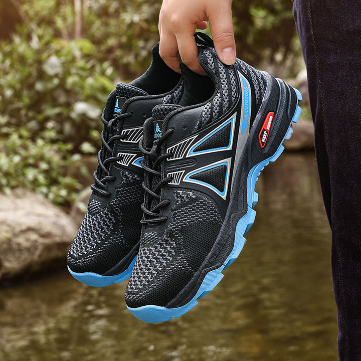 Herren nan geländefester Trekking-Sneaker mit aggressivem Profildesign und atmungsaktivem Strickoberteil Drune