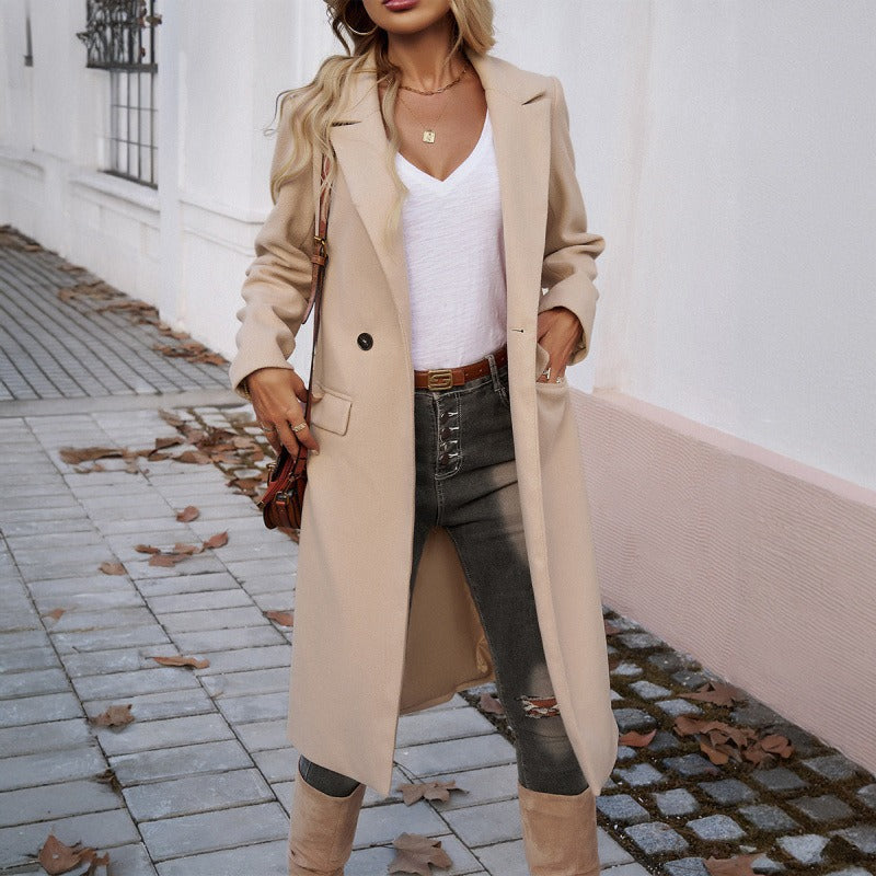 Damen eleganter taillierter Mantel Drune