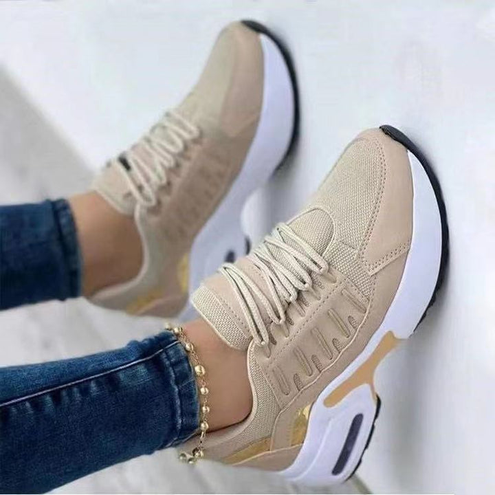 Damen nan sportive Plateau-Sneaker mit sichtbarem Luftkissen, gepolstertem Komfortfußbett und atmungsaktivem Mesh-Detail Drune