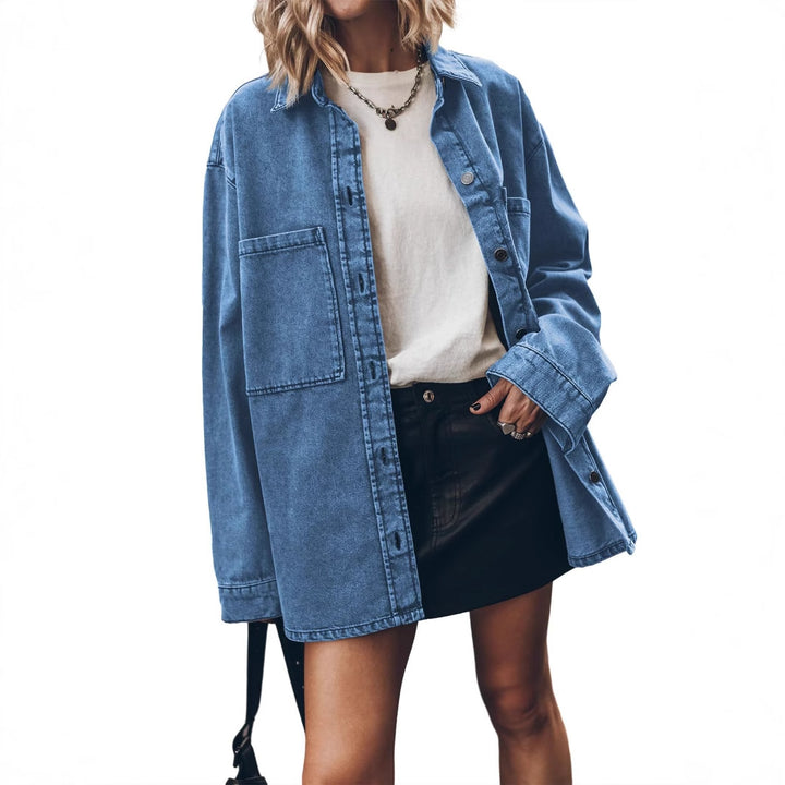 Damen Oversized Denim Hemdjacke Drune
