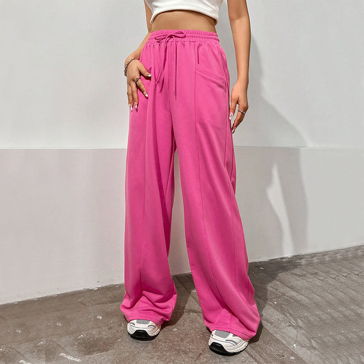 Damen weit geschnittene Sporthose mit elastischem Bund und komfortablen Seitentaschen Drune