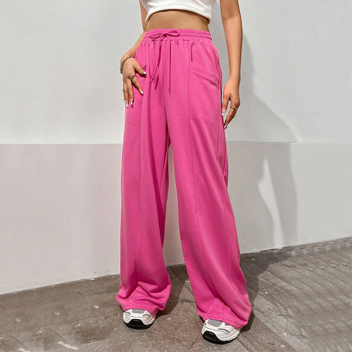 Damen weit geschnittene Sporthose mit elastischem Bund und komfortablen Seitentaschen Drune