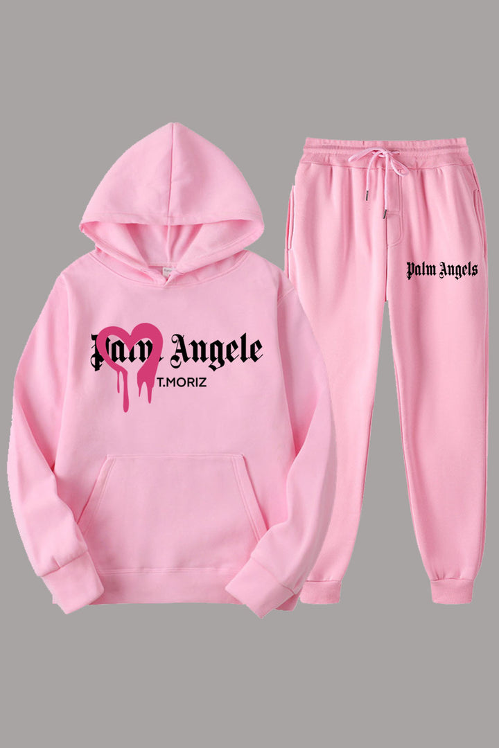 Damen lässiges Hoodie und Jogginghose Set mit kreativem Grafikdesign Drune