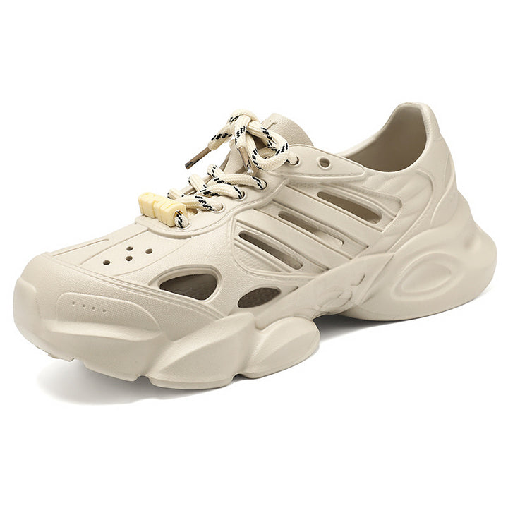 Herren nan futuristischer atmungsaktiver Cut-Out Plateau-Sneaker mit stoßdämpfender EVA-Sohle und Schnellverschluss Drune