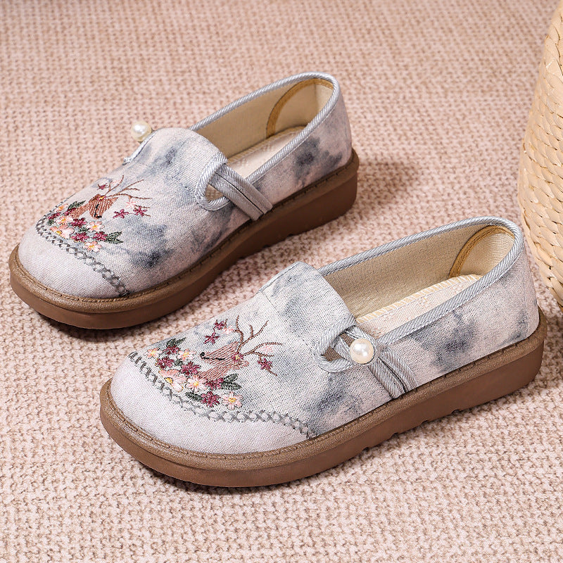 Damen nan bestickte Slipper mit Perlendetail, atmungsaktivem Textiloberteil und stoßdämpfender Komfortsohle Drune
