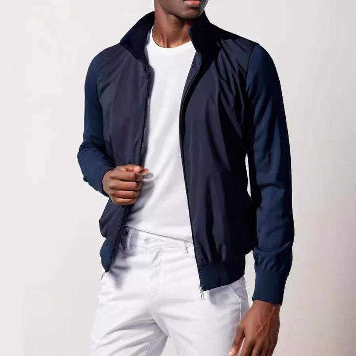 Herren sportliche Übergangsjacke mit modernem Stehkragen und elastischen Bündchen Drune