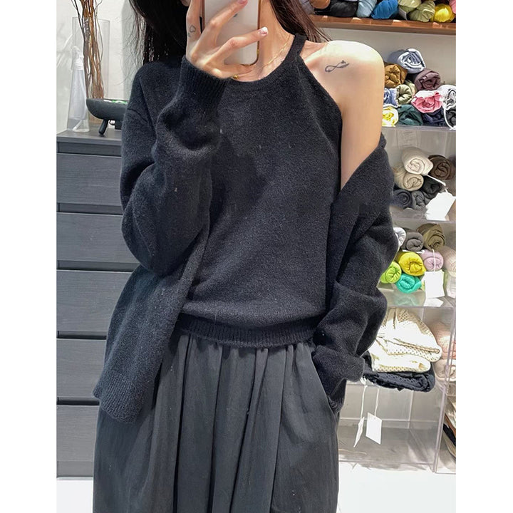 Damen kuschelige Strickjacke mit verlängertem Schnitt und feiner Textur Drune