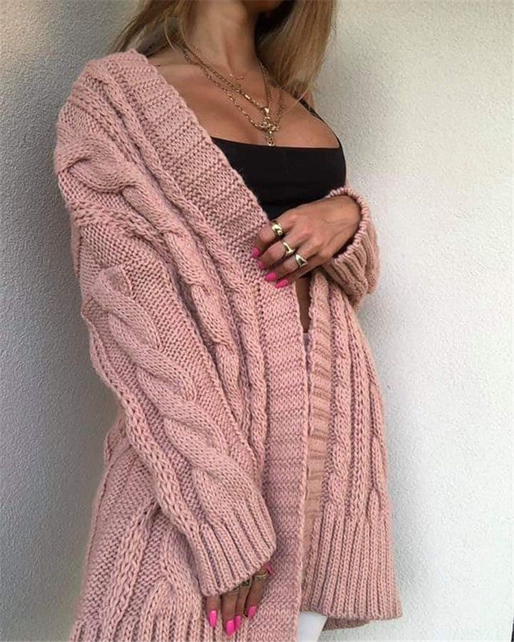 Damen Grobstrickpullover mit offener Schulter und strukturiertem Zopfdesign Drune