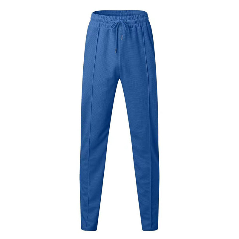 Herren nan strukturiertes Jogginghose mit elastischem Tunnelzug, formgebender Bügelfalte und tapered Bein Drune