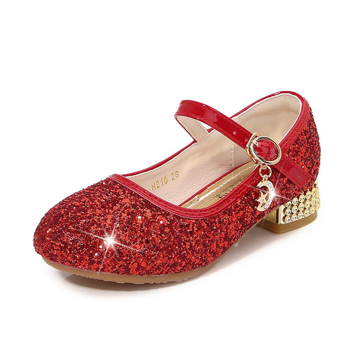 Mädchen Glitzernde Mary Jane Ballerinas mit dekorativem Riemchen und modischem Absatz Drune