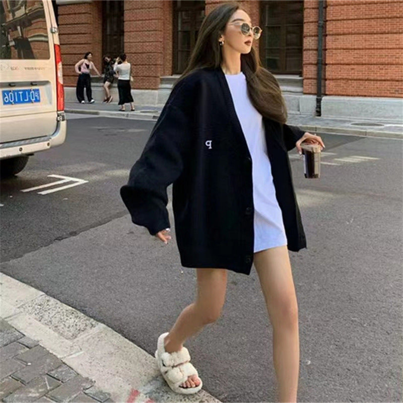 Damen Oversized Strickblazer mit angesagtem Schnitt und feinem Strickmuster Drune