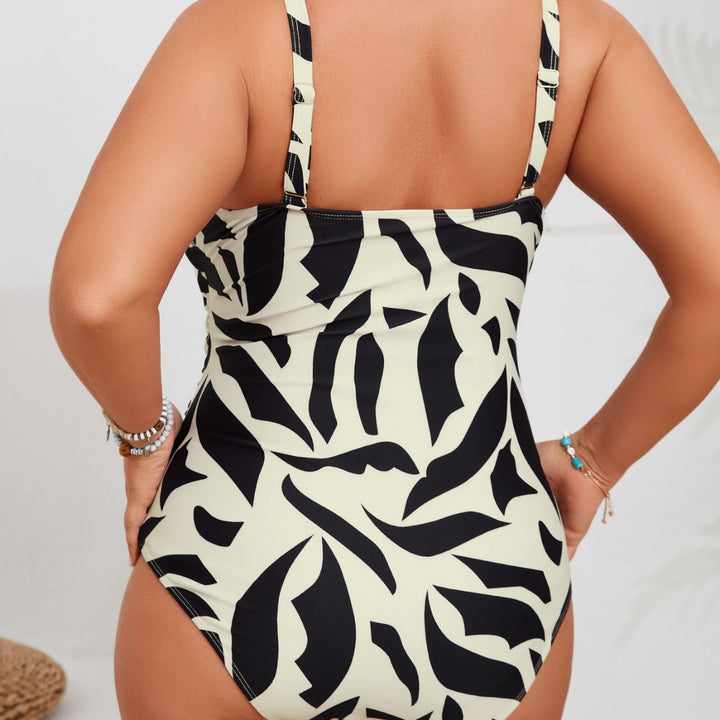 Damen Eleganter Einteiler Badeanzug mit raffen Design Drune