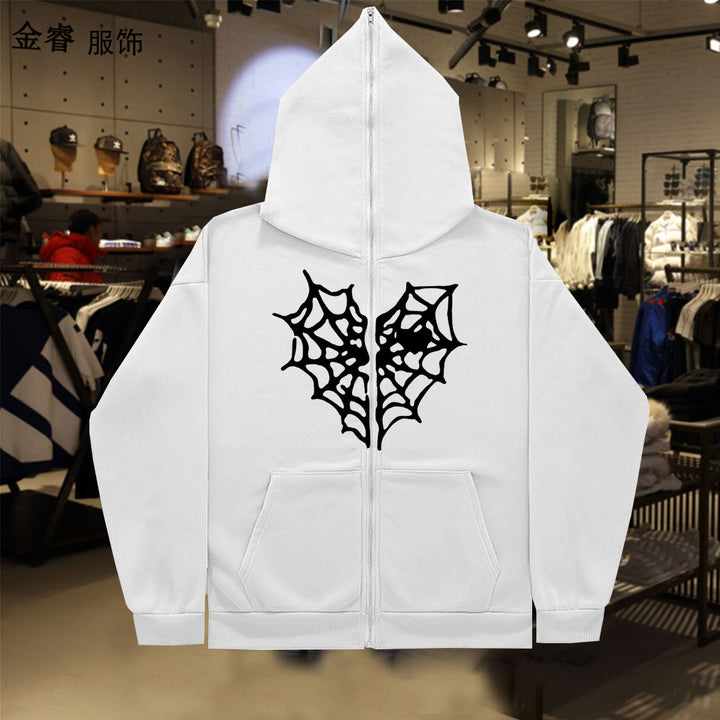 Damen Hoodie mit auffälligem Spinnennetz-Design Drune