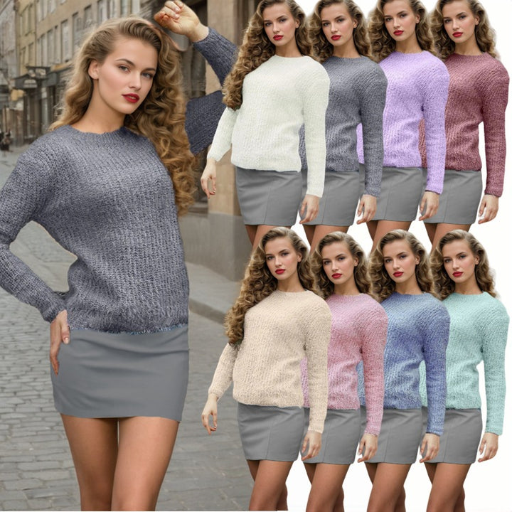 Damen Strickpullover mit strukturiertem Design und lässigem Schnitt Drune