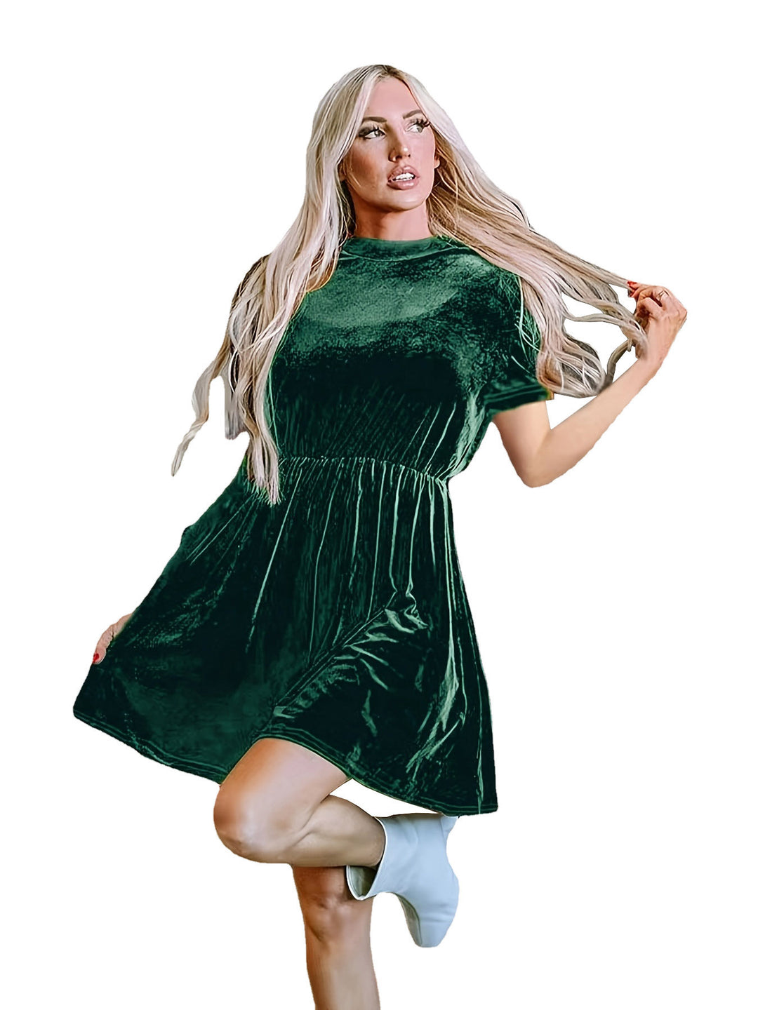 Drune | Einfarbiges Samtkleid