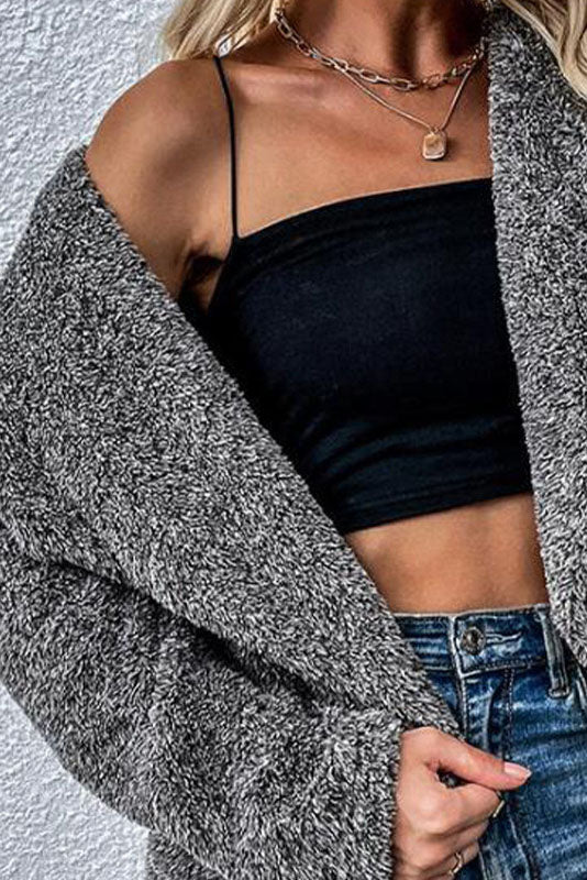 Drune | In Control Charcoal Gray Sherpa Shacket