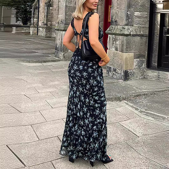 Damen Maxikleid mit floralen Spitzenakzenten Drune