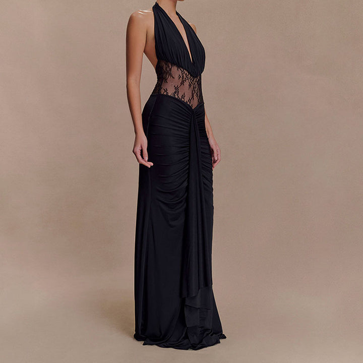 Damen Elegantes Abendkleid mit raffinierten Spitzeneinsätzen Drune