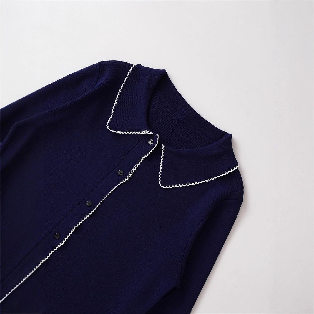 Damen Strickjacke mit dekorativem Kragen und hochwertiger Knopfleiste Drune