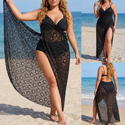 Damen Elegantes transparentes Strandkleid Drune