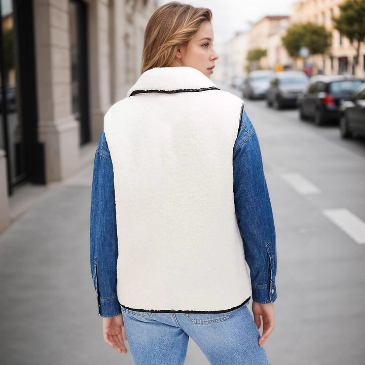 Damen Weste im eleganten Bouclé-Stil mit praktischen Taschen Drune