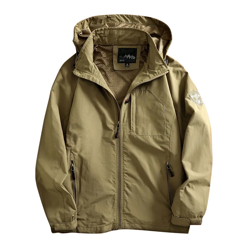 Herren nan leichte Outdoorjacke Windbreaker mit wasserabweisender Beschichtung und atmungsaktivem Meshfutter Drune