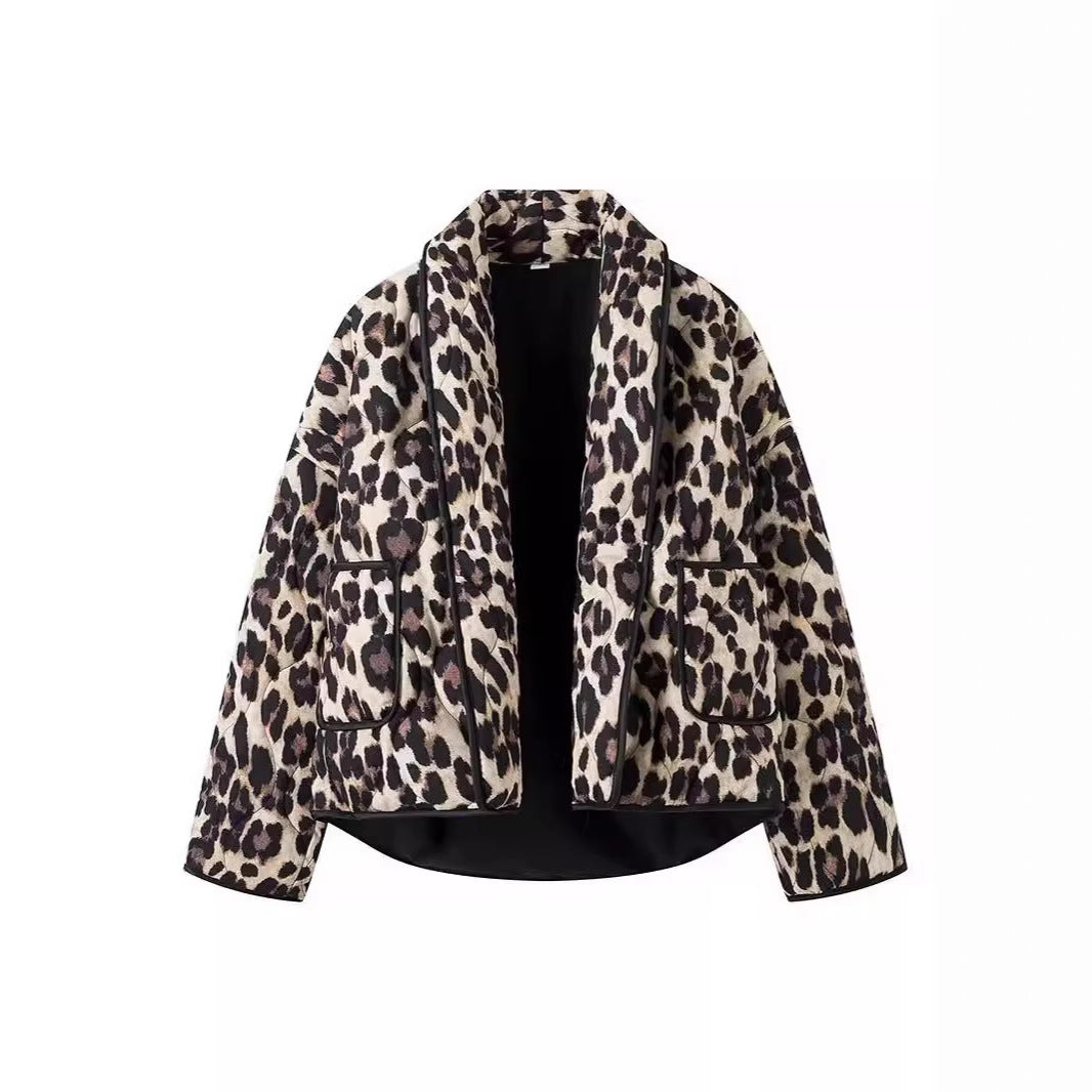 Damen Steppjacke im eleganten Leopardenmuster Drune