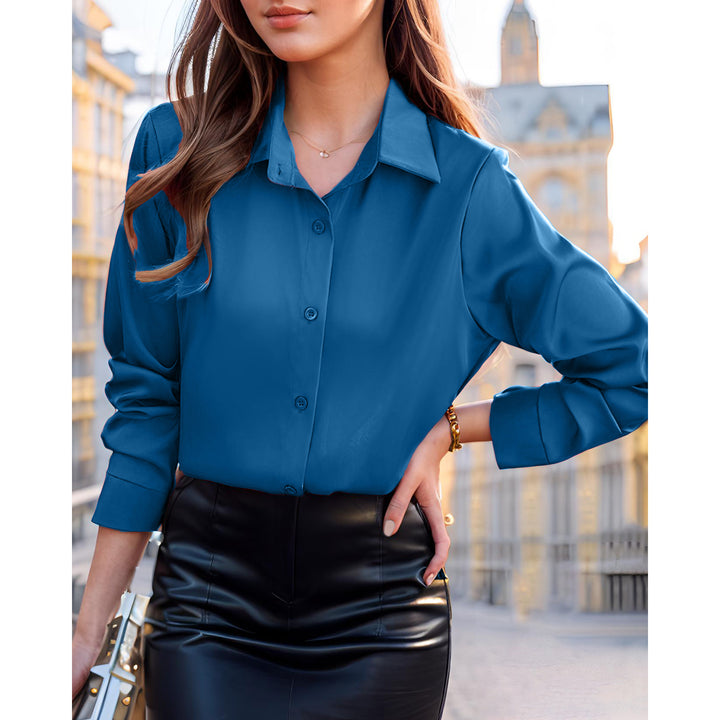 Damen Elegante und leichte Bluse mit komfortablem Schnitt und feinem Glanz Drune