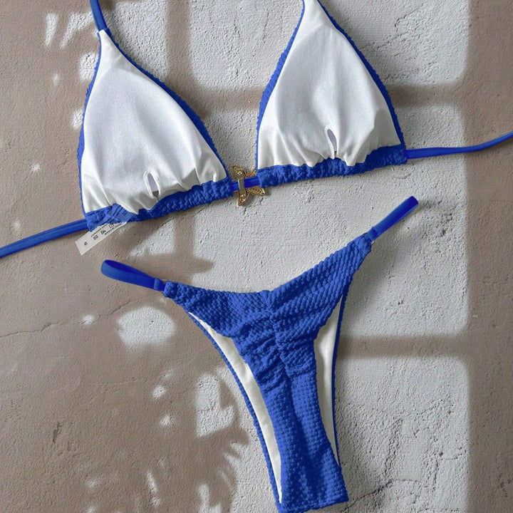 Damen Triangel-Bikini mit strukturiertem Stoff und maritimen Details Drune
