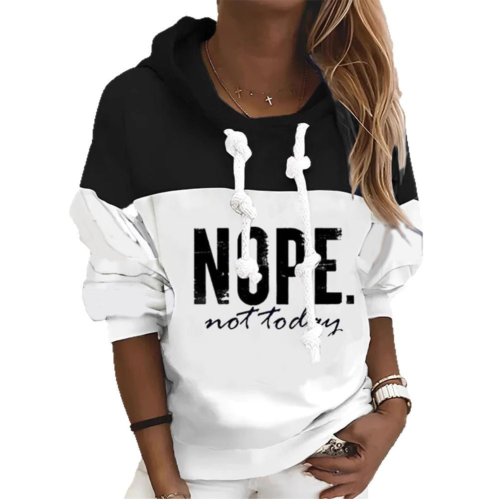 Damen lässiger Kapuzenpullover mit modischem Schriftzug Drune