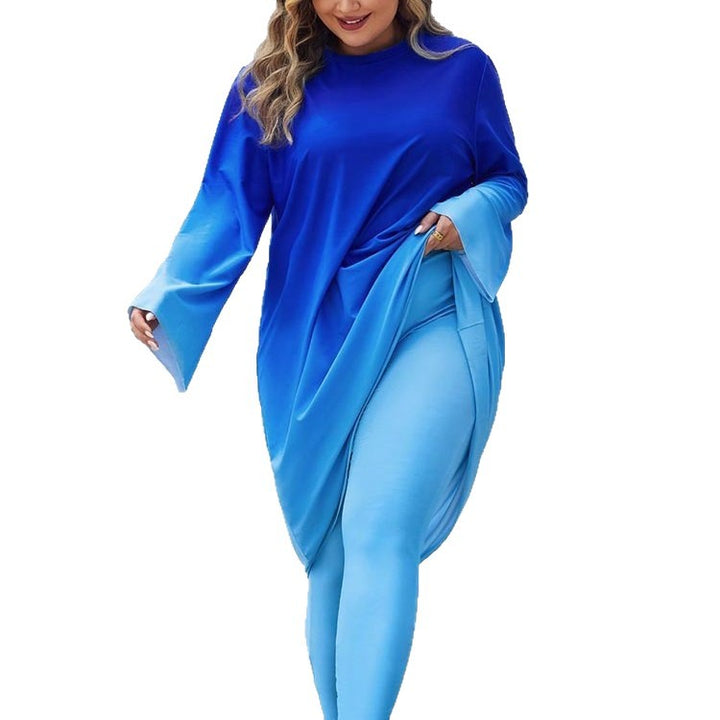 Damen Badeanzug mit langen Ärmeln und elegantem Farbverlauf Drune