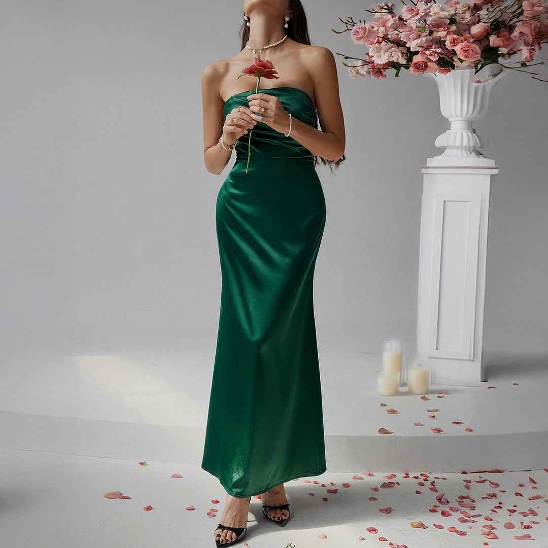 Damen Bustier Maxikleid mit elegantem Schnitt und fließendem Material Drune