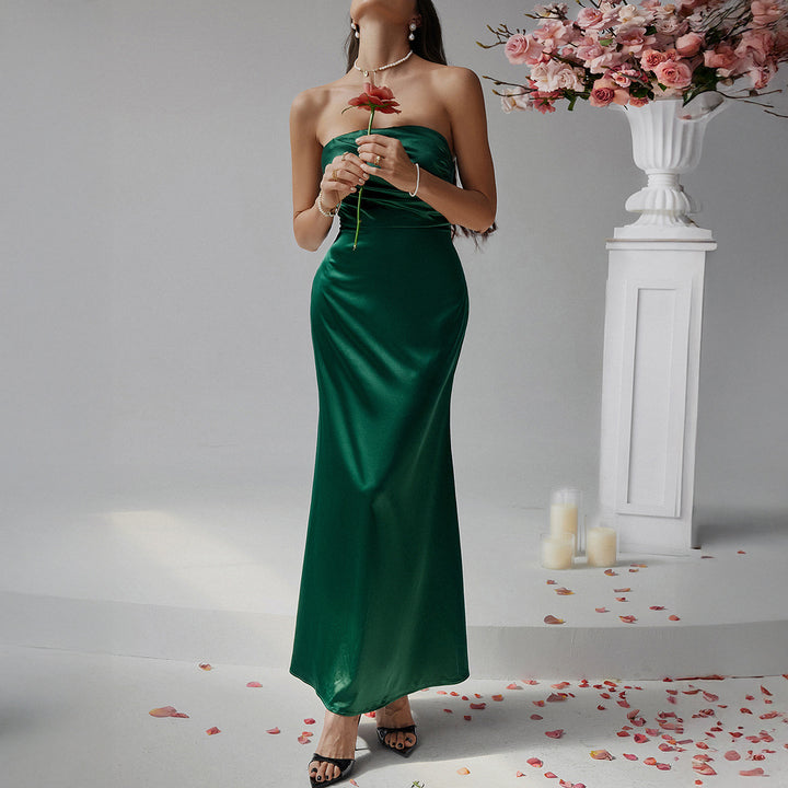 Damen Bustier Maxikleid mit elegantem Schnitt und fließendem Material Drune