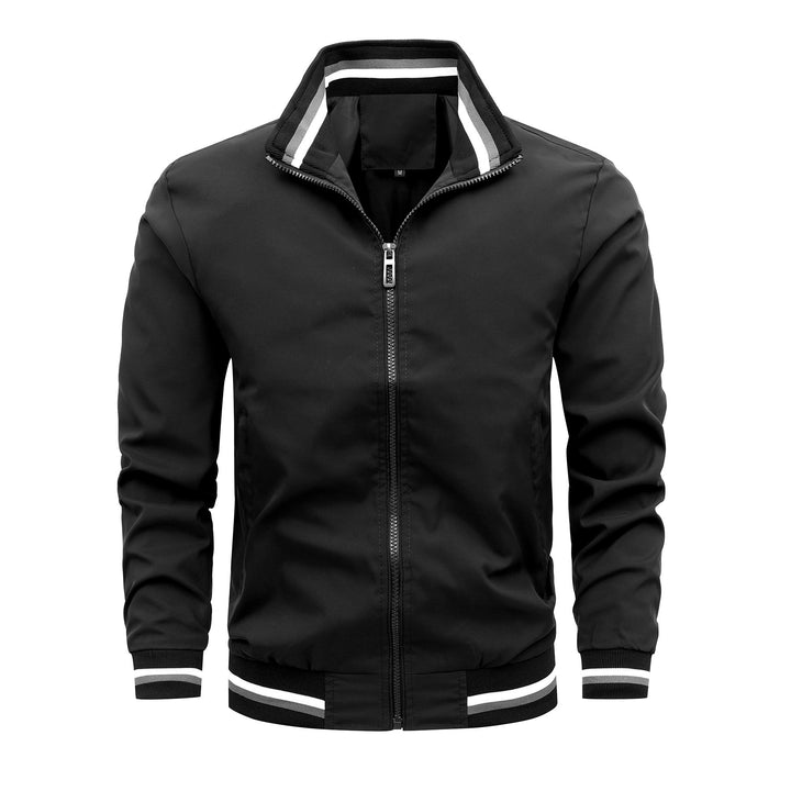 Herren modische Sportjacke mit strukturiertem Kragen Drune