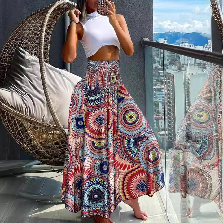 Damen Langer Maxirock mit traumhaftem Mandala-Muster Drune