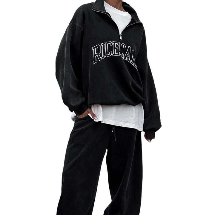 Damen bequemer Oversized Sweatpullover mit hochwertigem Reißverschluss und lässigem Schnitt Drune