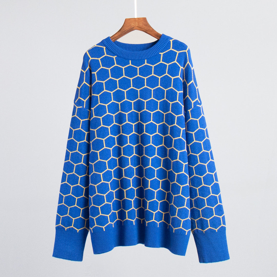 Damen Pullover mit exklusivem Wabenmuster und komfortablem Schnitt Drune