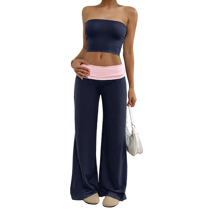 Damen Lounge-Set mit Bandeau-Oberteil und weiter Hose Drune