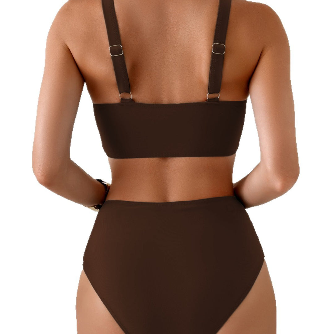 Damen Hochtailliertes Bikini-Set mit eleganter Wickeloptik Drune