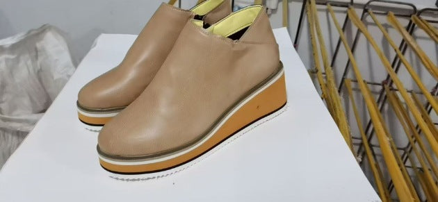Damen nan orthopädische Keilabsatz Slipper aus Leder Drune