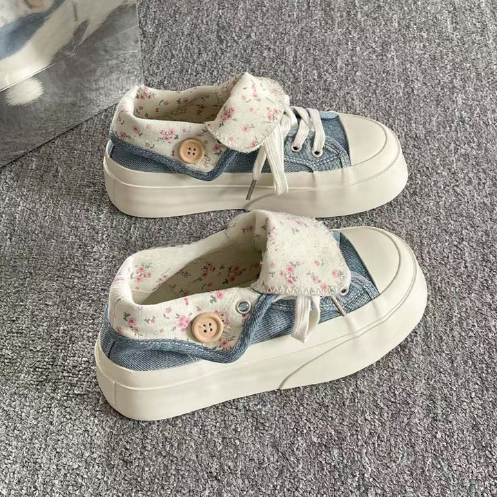 Damen Sneakers mit modischer Knopf-Details und innovativer Gummisohle Drune