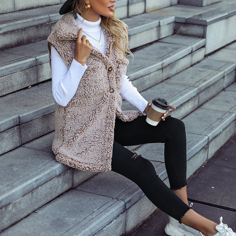 Drune | Plüschwesten Strickjacke